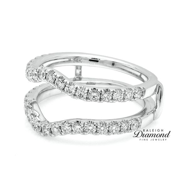 Curved Jacket Style Diamond Wedding Band 0.80 CTW 14k White Gold Image 2 Raleigh Diamond Fine Jewelry Raleigh, NC