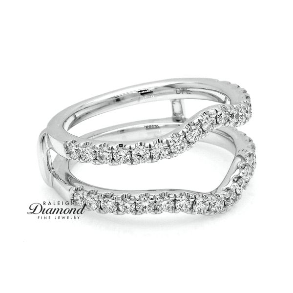 Curved Jacket Style Diamond Wedding Band 0.80 CTW 14k White Gold Image 3 Raleigh Diamond Fine Jewelry Raleigh, NC