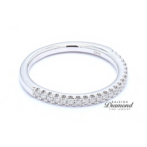 14K White Gold 0.20ctw French Set Diamond Wedding Band Image 3 Raleigh Diamond Fine Jewelry Raleigh, NC