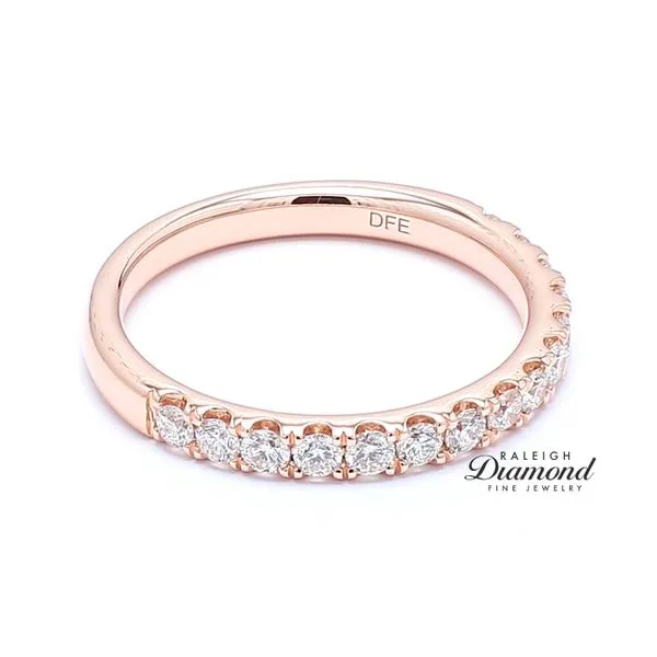 14K Rose Gold  0.50ctw  Half Round Diamond Wedding Band Image 3 Raleigh Diamond Fine Jewelry Raleigh, NC