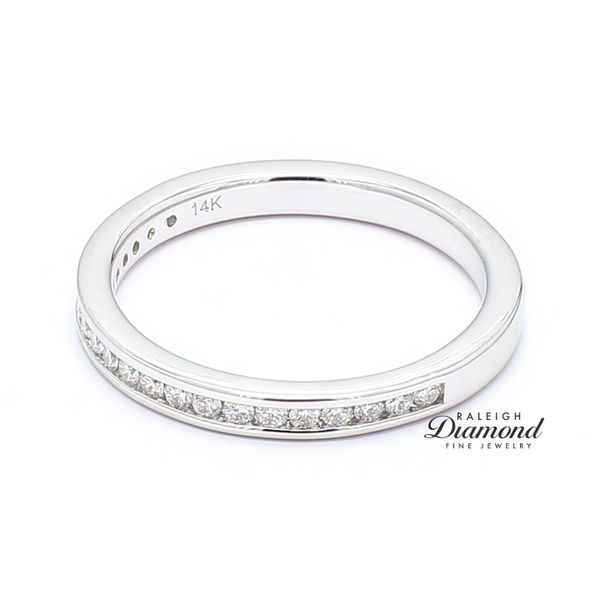 14K White Gold  0.25ctw Channel Set Diamond Wedding Band Image 2 Raleigh Diamond Fine Jewelry Raleigh, NC