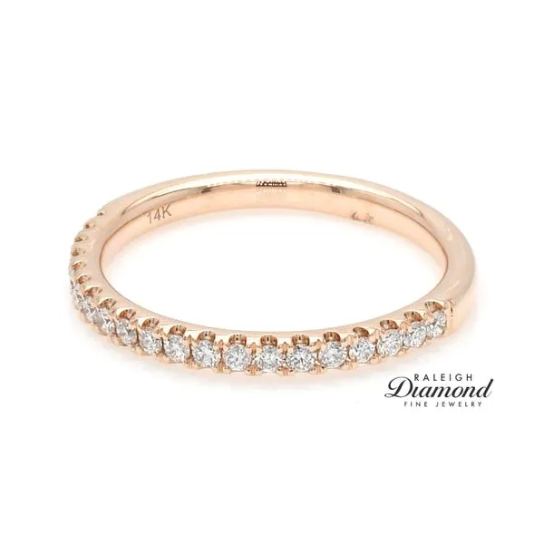 14K Rose Gold  0.25ctw Shared Prong Diamond Wedding Band Image 2 Raleigh Diamond Fine Jewelry Raleigh, NC