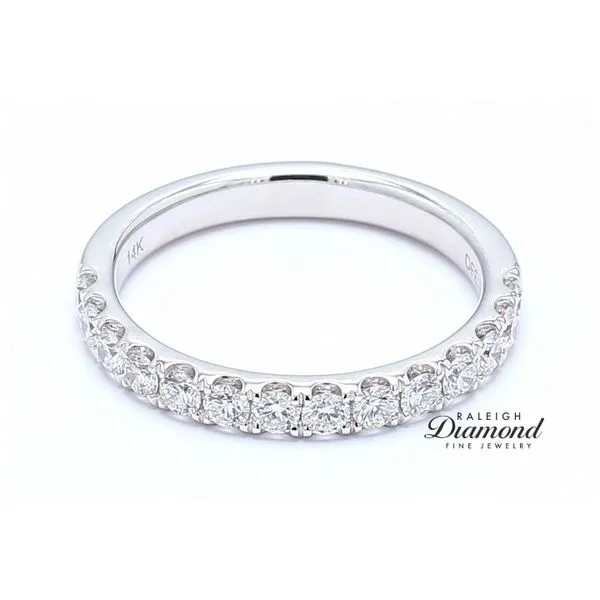 14K White Gold French Set Diamond Band 0.65 CTW Raleigh Diamond Fine Jewelry Raleigh, NC