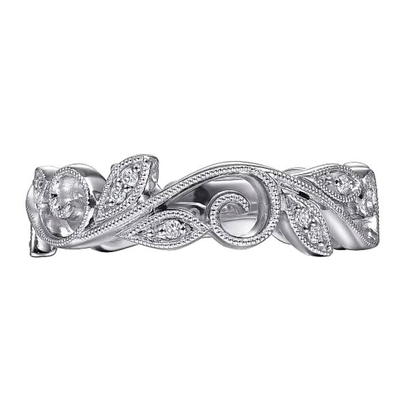 14K White Gold 0.09ctw Scrolling Floral Diamond Ring Raleigh Diamond Fine Jewelry Raleigh, NC
