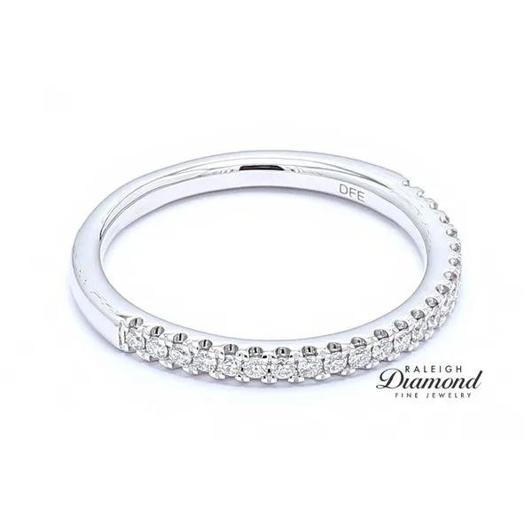 14k White Gold 0.20ctw French Set Diamond Band Image 3 Raleigh Diamond Fine Jewelry Raleigh, NC