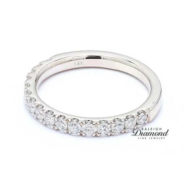 14K White Gold 0.43ctw French Set Diamond Wedding Band Image 2 Raleigh Diamond Fine Jewelry Raleigh, NC
