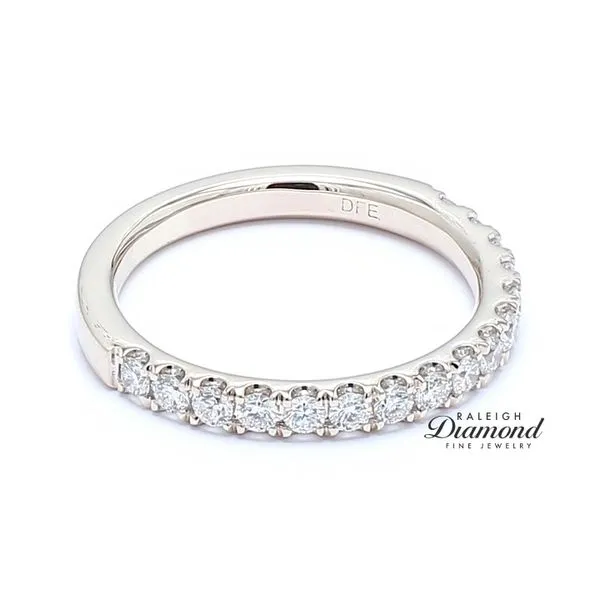 14K White Gold 0.43ctw French Set Diamond Wedding Band Image 3 Raleigh Diamond Fine Jewelry Raleigh, NC