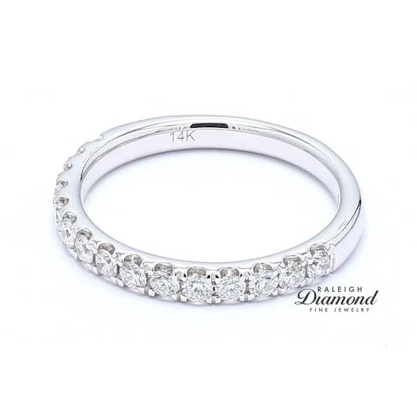 14K White Gold  0.53ctw French Set Diamond Band Image 2 Raleigh Diamond Fine Jewelry Raleigh, NC