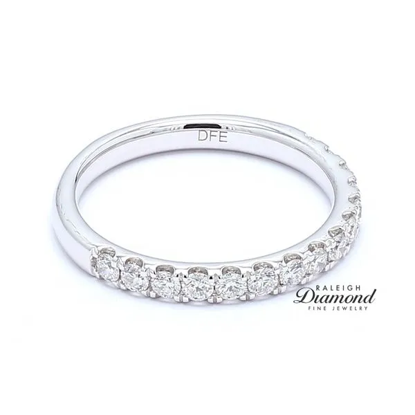 14K White Gold French Set Diamond Band 0.53 CTW Image 3 Raleigh Diamond Fine Jewelry Raleigh, NC