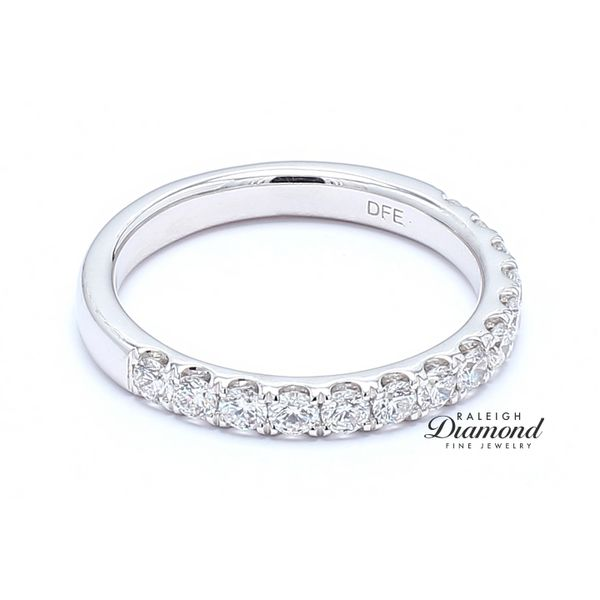 14K White Gold 0.65ctw French Set Diamond Wedding Band Image 3 Raleigh Diamond Fine Jewelry Raleigh, NC