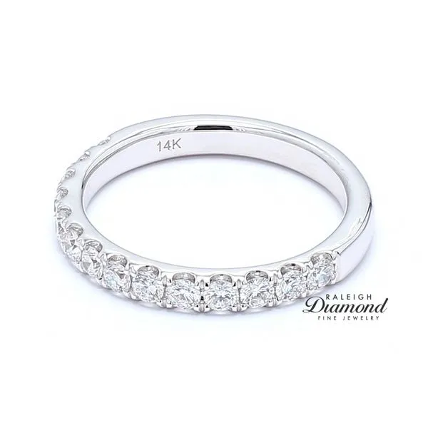 14K White Gold 0.65ctw French Set Diamond Wedding Band Raleigh Diamond Fine Jewelry Raleigh, NC