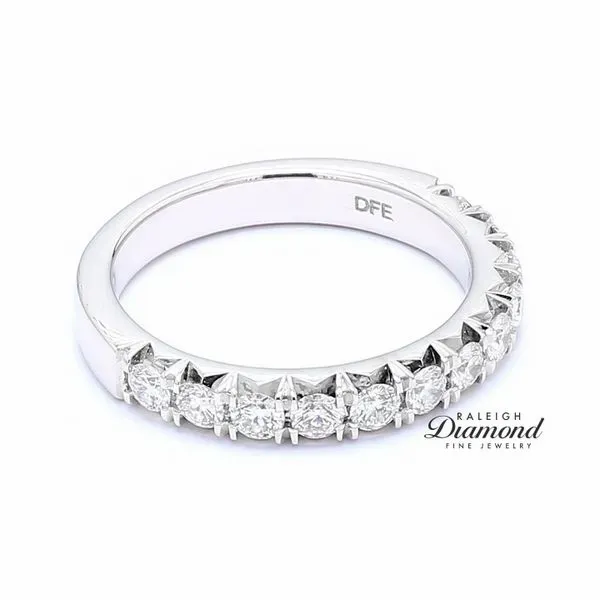 14K White Gold 0.78ctw French Set Diamond Wedding Band Image 3 Raleigh Diamond Fine Jewelry Raleigh, NC