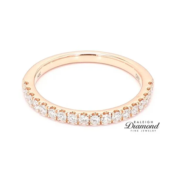 14K Rose Gold  0.34ctw Shared Prong Diamond Wedding Band Image 2 Raleigh Diamond Fine Jewelry Raleigh, NC