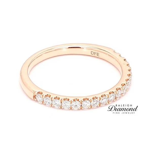 14K Rose Gold  0.34ctw Shared Prong Diamond Wedding Band Image 3 Raleigh Diamond Fine Jewelry Raleigh, NC