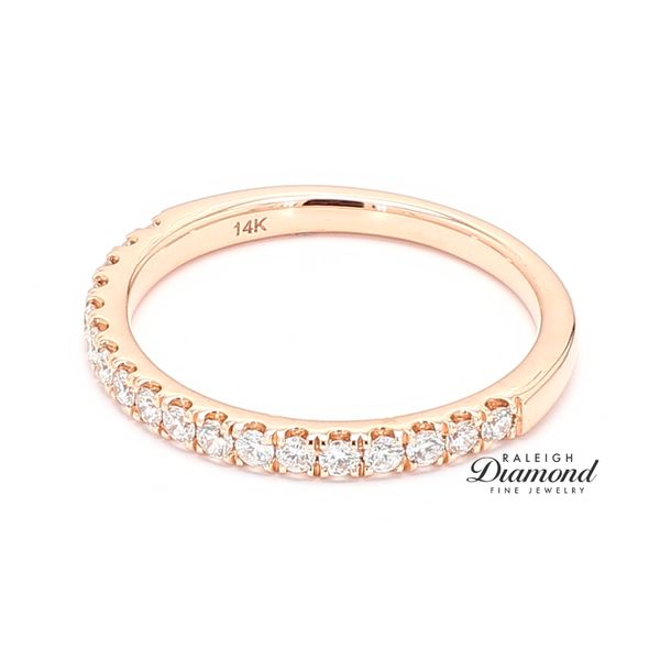 14K Rose Gold  0.34ctw Shared Prong Diamond Wedding Band Raleigh Diamond Fine Jewelry Raleigh, NC