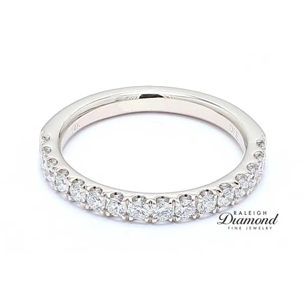 14K White Gold 0.43ctw French Set Diamond Wedding Band Image 2 Raleigh Diamond Fine Jewelry Raleigh, NC