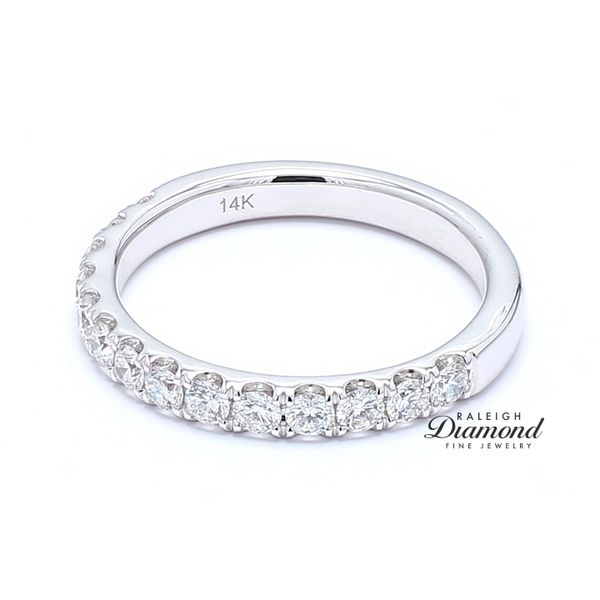 14K White Gold  0.65ctw French Set Diamond Wedding Band Raleigh Diamond Fine Jewelry Raleigh, NC