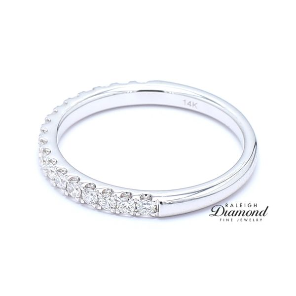 14K White Gold French Set Diamond Band 0.35 CTW Image 2 Raleigh Diamond Fine Jewelry Raleigh, NC