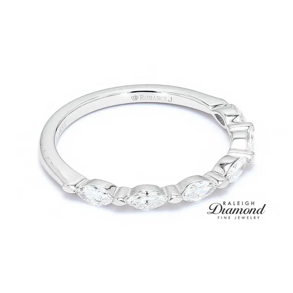 14kt White Gold 0.37ctw  Marquise Diamond Wedding Band Image 3 Raleigh Diamond Fine Jewelry Raleigh, NC