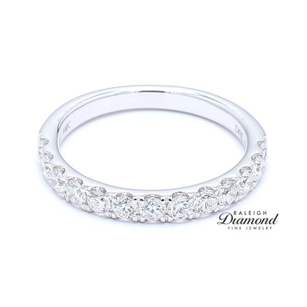 14K White Gold 0.78ctw French Set Diamond Wedding Band Raleigh Diamond Fine Jewelry Raleigh, NC