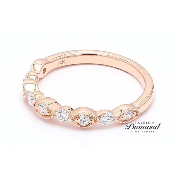 14K Rose Gold 0.34ctw Fancy Diamond Wedding Band Image 2 Raleigh Diamond Fine Jewelry Raleigh, NC