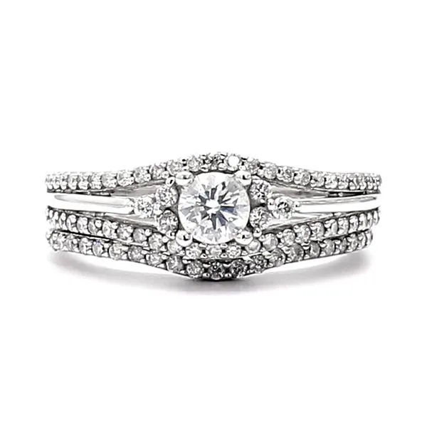 10K White Gold 0.75ctw Semi-mount Diamond Wedding Set Raleigh Diamond Fine Jewelry Raleigh, NC
