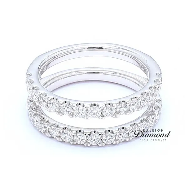 14K White Gold 1.00ctw Jacket Style Diamond Wedding Band Image 2 Raleigh Diamond Fine Jewelry Raleigh, NC