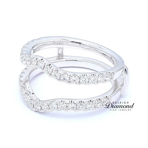 14K White 0.80ctw Gold Curved Jacket Style Diamond Wedding Band Image 2 Raleigh Diamond Fine Jewelry Raleigh, NC