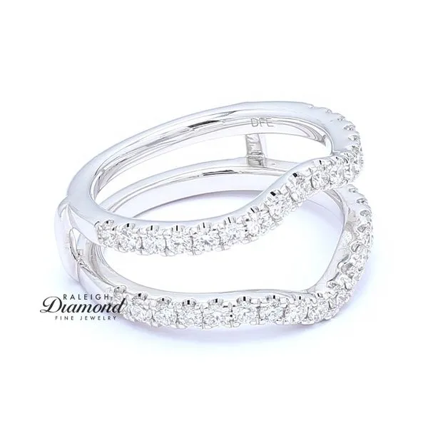 14K White 0.80ctw Gold Curved Jacket Style Diamond Wedding Band Image 3 Raleigh Diamond Fine Jewelry Raleigh, NC