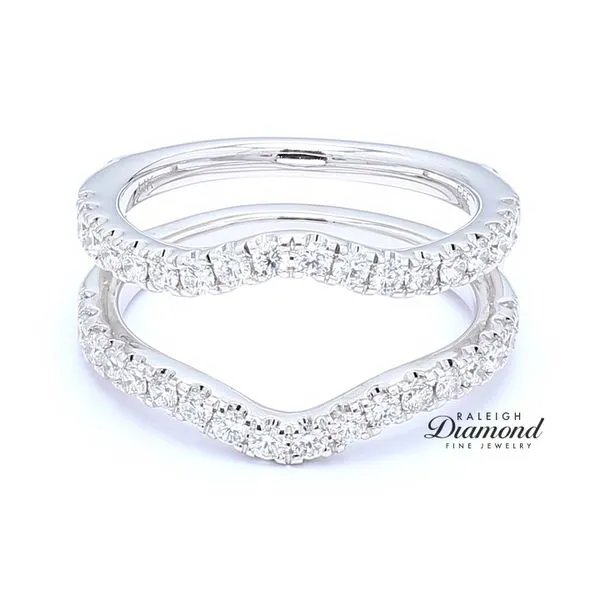 14K White 0.80ctw Gold Curved Jacket Style Diamond Wedding Band Raleigh Diamond Fine Jewelry Raleigh, NC