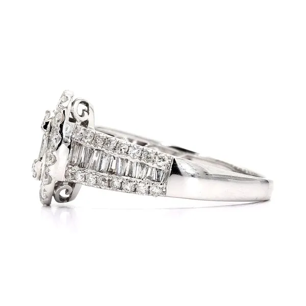 14K White Gold 1.15ctw Diamond Baguette RBC Diamond Wedding Band Image 2 Raleigh Diamond Fine Jewelry Raleigh, NC