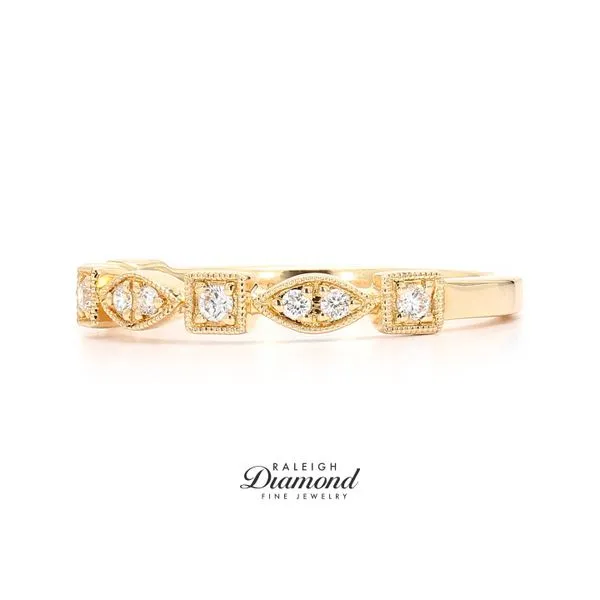 14K Yellow Gold 0.13ctw Fancy Diamond Wedding Band Image 2 Raleigh Diamond Fine Jewelry Raleigh, NC