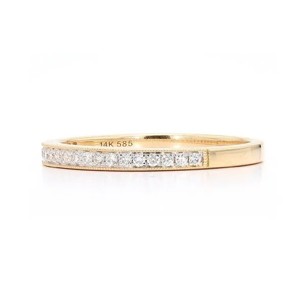 14K Yellow Gold 0.13ctw Diamond Wedding Band Image 2 Raleigh Diamond Fine Jewelry Raleigh, NC
