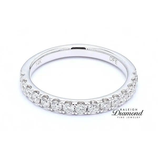 14K White Gold  0.53ctw French Set Diamond Band Raleigh Diamond Fine Jewelry Raleigh, NC