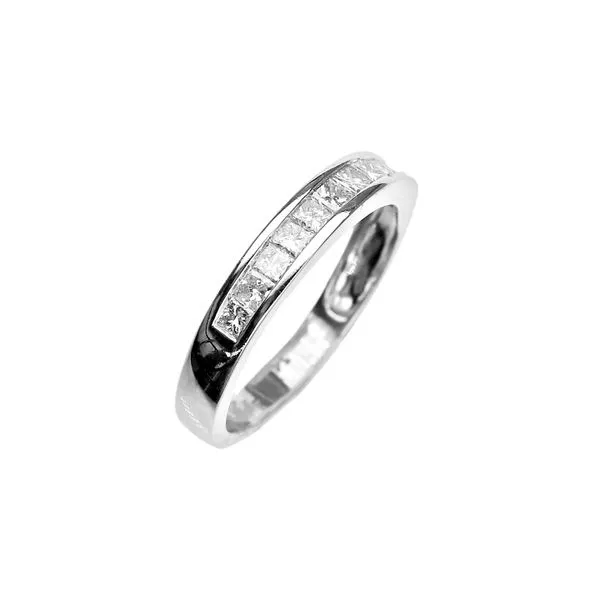 Estate 14K White Gold 1/2ctw Diamond Channel Band Image 2 Raleigh Diamond Fine Jewelry Raleigh, NC