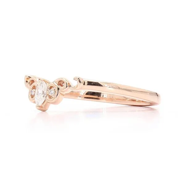14k Rose Gold 0.07ctw Diamond Sculptural Contour Wedding Band Image 2 Raleigh Diamond Fine Jewelry Raleigh, NC