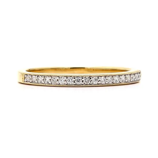 14K White Gold 0.12ctw Diamond Milgrain Band Size 7 Raleigh Diamond Fine Jewelry Raleigh, NC