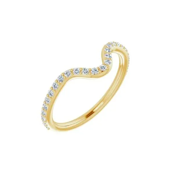 14K Yellow Gold 0.25ctw G-H/SI2 Diamond Curved Wedding Band Raleigh Diamond Fine Jewelry Raleigh, NC