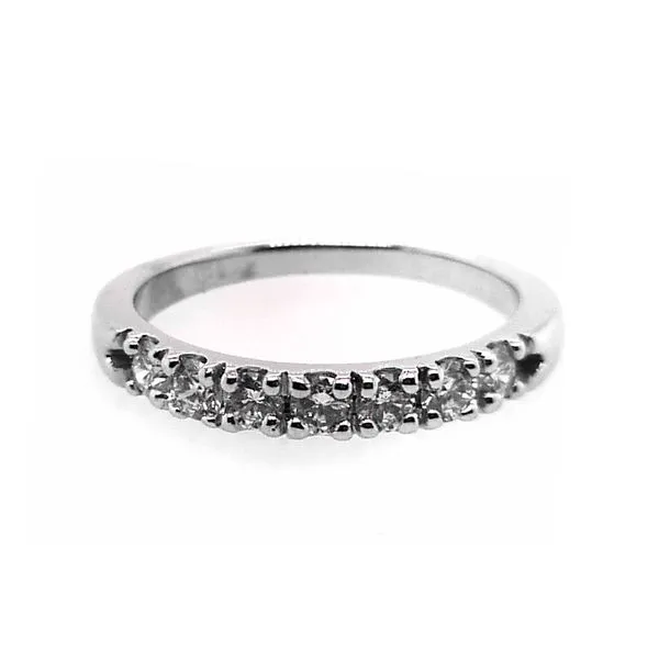 14K White Gold 0.56ctw French Set 7 RBC Diamonds Band similar item image