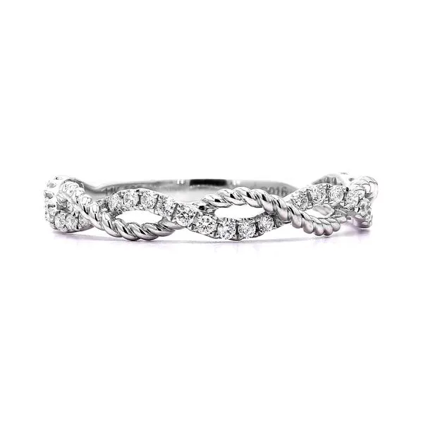 14K White Gold 0.16ctw Diamond Twisted Rope Band Size 6.5 Raleigh Diamond Fine Jewelry Raleigh, NC