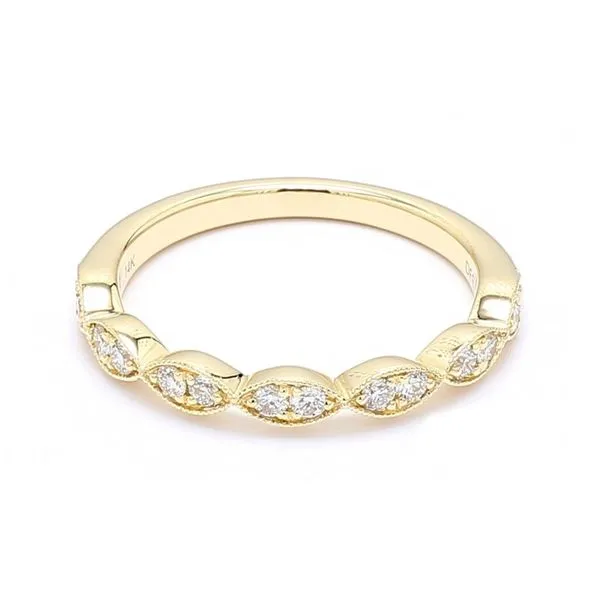 14K Yellow Gold 0.25ctw Vintage Style Diamond Wedding Band Image 2 Raleigh Diamond Fine Jewelry Raleigh, NC