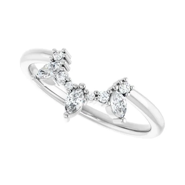 14K White Gold 0.20ctw Diamond Contour Band Image 2 Raleigh Diamond Fine Jewelry Raleigh, NC