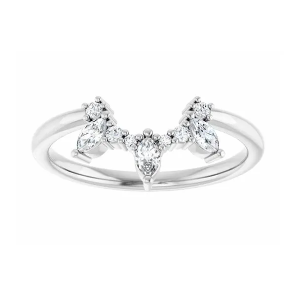 14K White Gold 0.20ctw Diamond Contour Band Raleigh Diamond Fine Jewelry Raleigh, NC