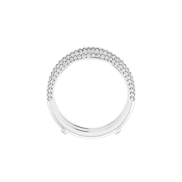 14K White Gold 0.625ctw Diamond Pave Ring Guard Image 2 Raleigh Diamond Fine Jewelry Raleigh, NC