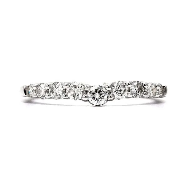 14K White Gold 0.50ctw Diamond Curved Band Raleigh Diamond Fine Jewelry Raleigh, NC