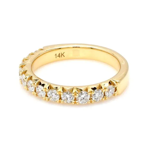 14K Yellow Gold 0.78ctw French Set Diamond Wedding Band Size 6.25 Image 2 Raleigh Diamond Fine Jewelry Raleigh, NC
