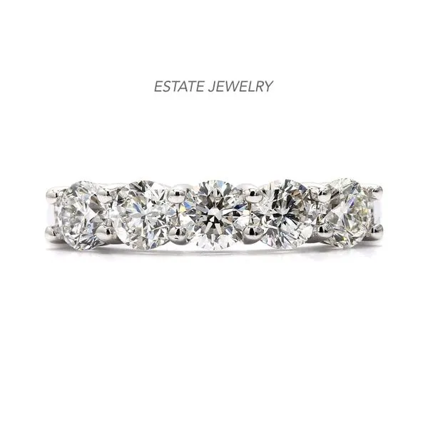 Estate 14K White Gold 1.25ctw G-H/VS-SI1 5-Diamond Ring Raleigh Diamond Fine Jewelry Raleigh, NC