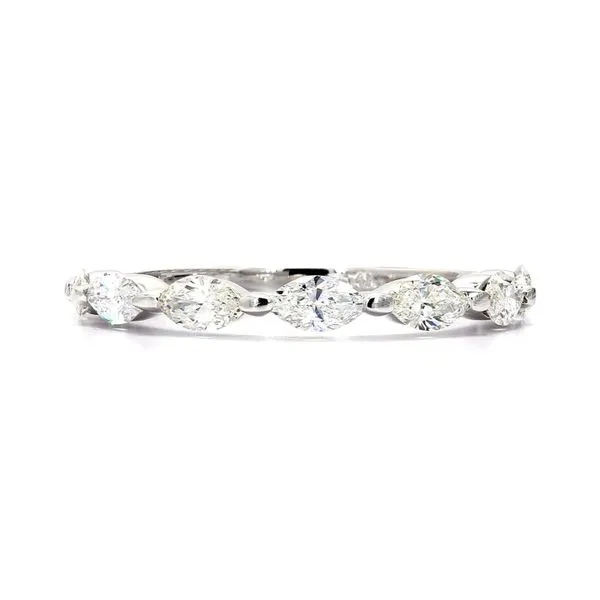 14K White Gold 0.91ctw G/SI1 Marquise Diamond Wedding Ban...