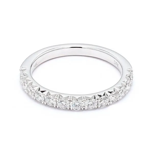 14K White Gold 0.63ctw French Set Diamond Wedding Band Raleigh Diamond Fine Jewelry Raleigh, NC