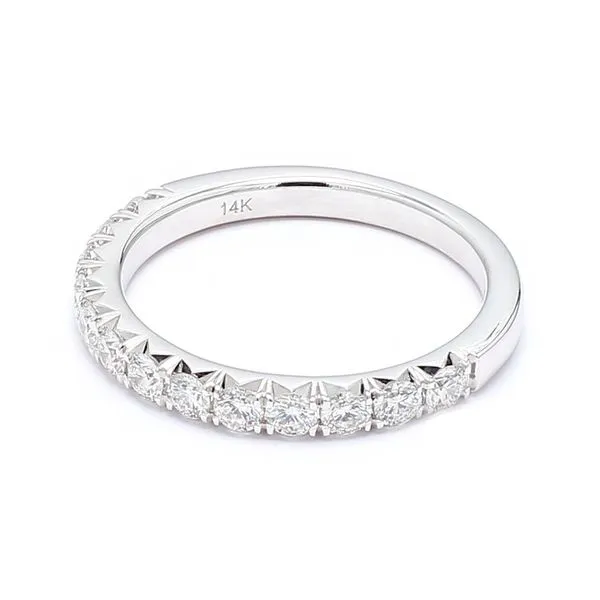 14K White Gold 0.63ctw French Set Diamond Wedding Band Image 2 Raleigh Diamond Fine Jewelry Raleigh, NC